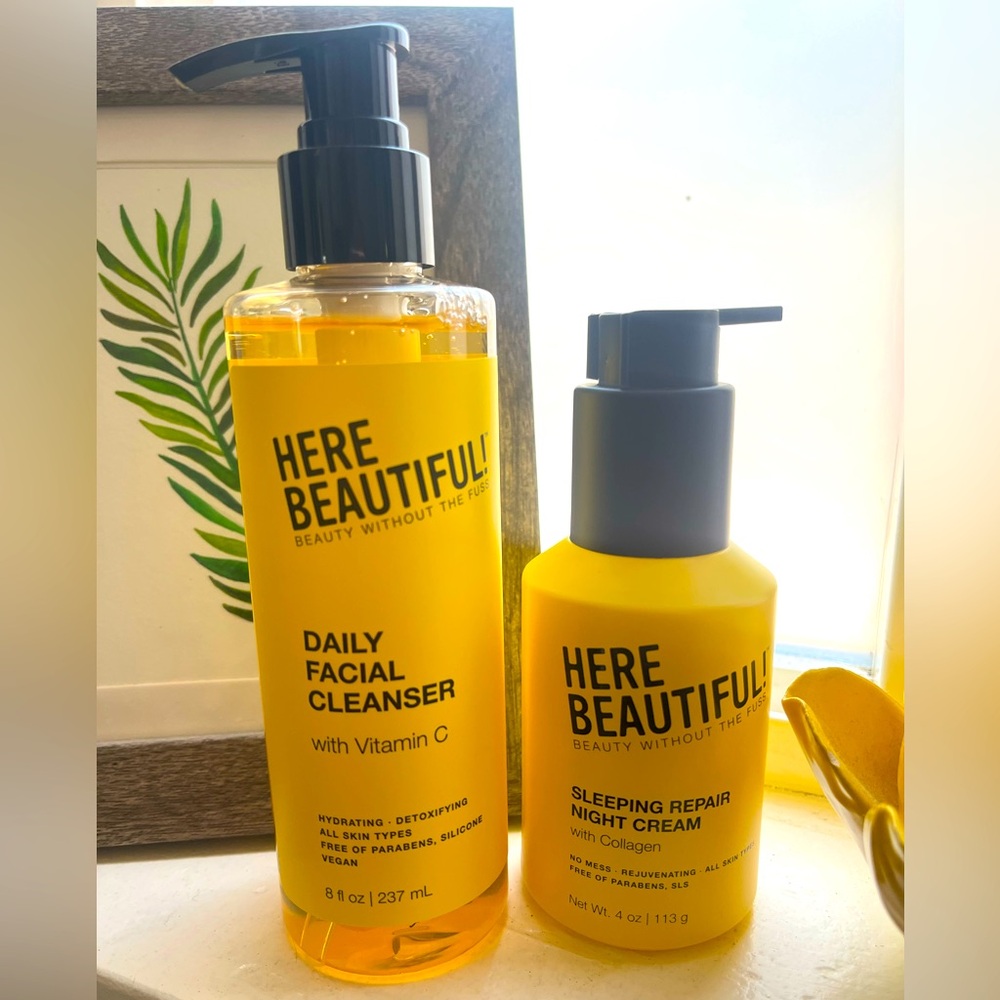 Here Beautiful! Daily Facial Cleanser and Night Cream Set - new never opened!
